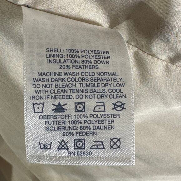Lands' End Down Puffer Coat Woman's 1X Off White High Collar Winter Warm - Picture 12 of 15